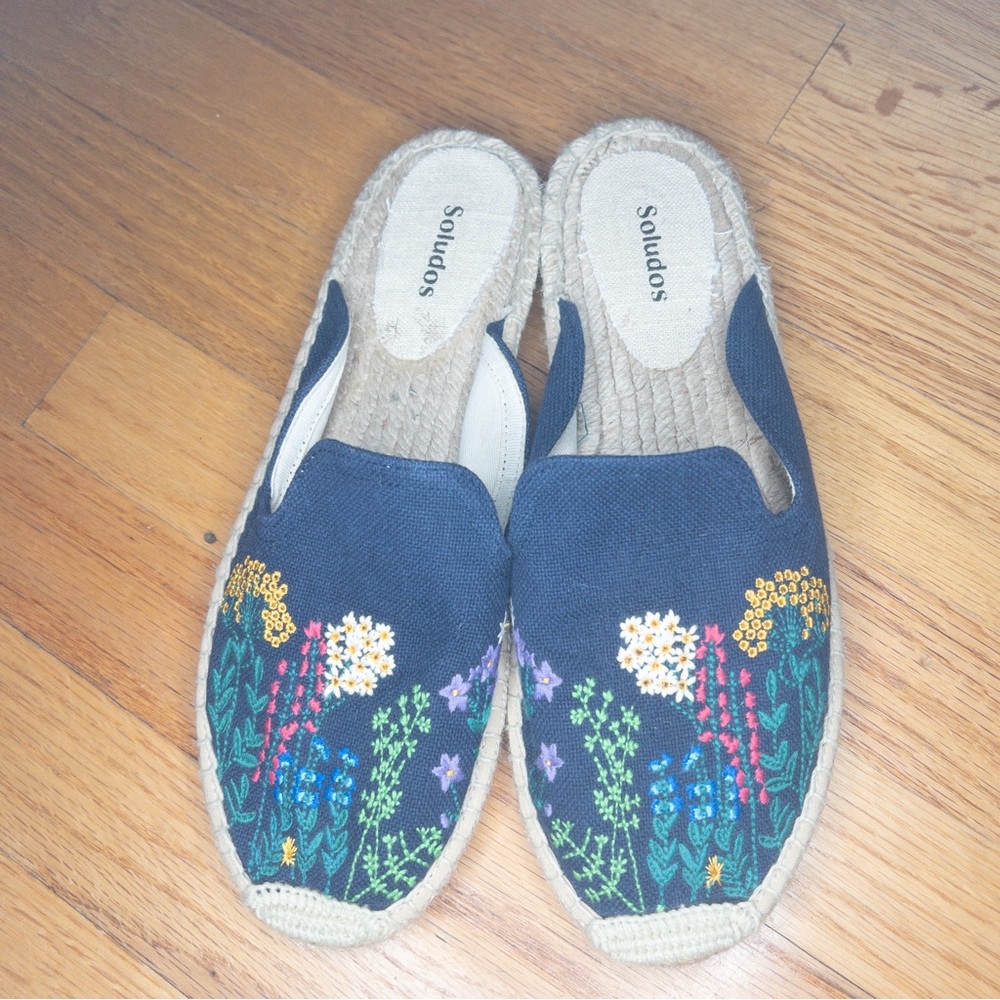 Soludos Embroidered Wildflower Espadrille Mule Slides - Picture 3 of 7